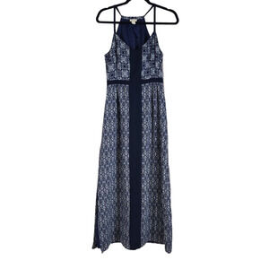 J. Crew Womens Maxi Dress Size 4 Navy Blue White Sun Spaghetti Straps Nautical